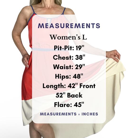 Willow & Clay Red Ivory Colorblock Dress Women’s L High-Low Hem - Picture 7 of 10